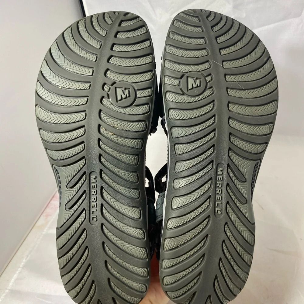 Merrell Black Leather Performance Strappy Sandals 9 - Picture 4 of 8